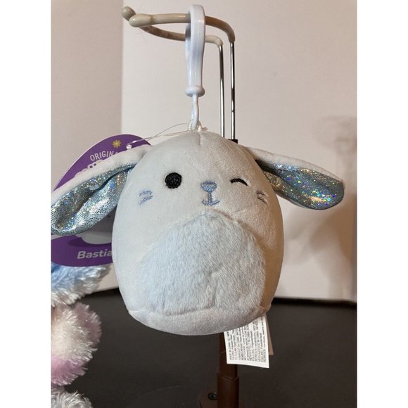 Squishmallows Bastian the Blue Bunny 3” Inch Soft Plush EASTER NWT CLIP - Picture 1 of 10